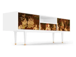 Móvel De Tv| Mueble de TV - 170х59х41 cm - T6 - Malyavan, Branco Bege