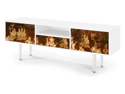 Móvel De Tv| Mueble de TV - 170х59х41 cm - T6 - Malyavan, Branco Bege