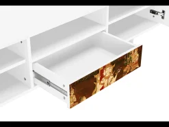 Móvel De Tv| Mueble de TV - 170х59х41 cm - T6 - Malyavan, Branco Bege