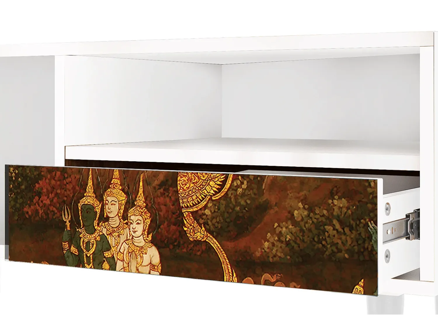 Móvel De Tv| Mueble de TV - 115х59х48 cm - T3 - Malyavan, Branco Bege