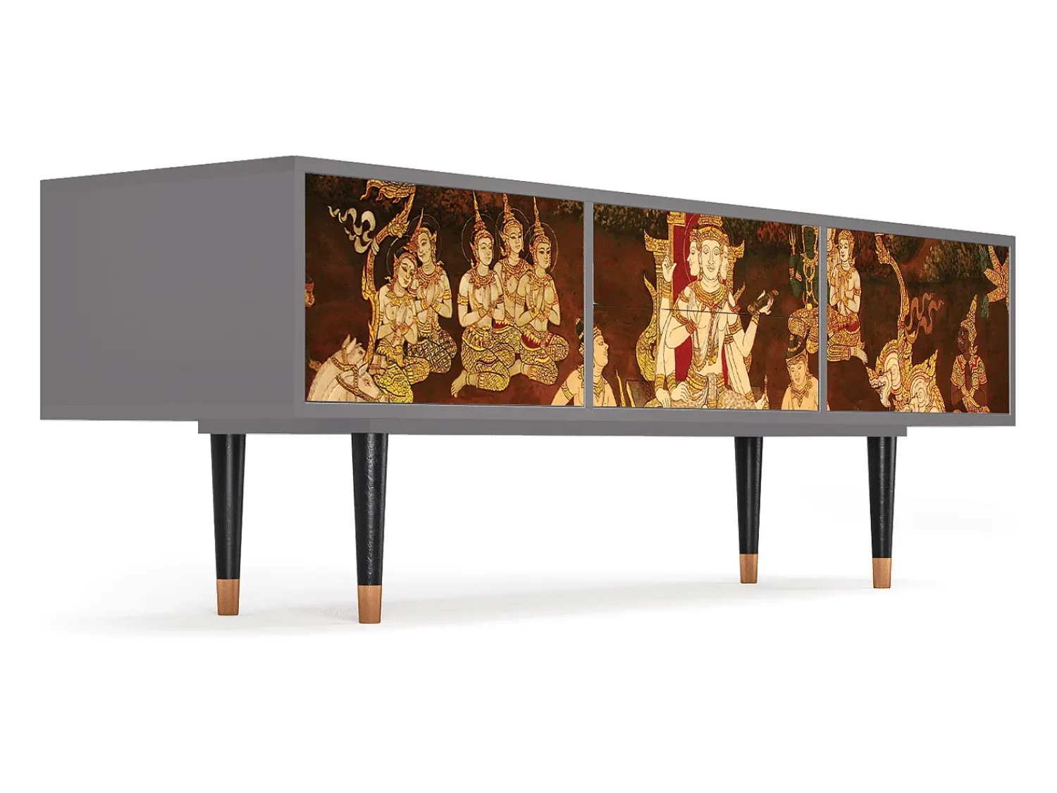Móvel De Tv* Mueble de TV - 170х59х48 cm - T4 - Malyavan, Cinza Cinzento