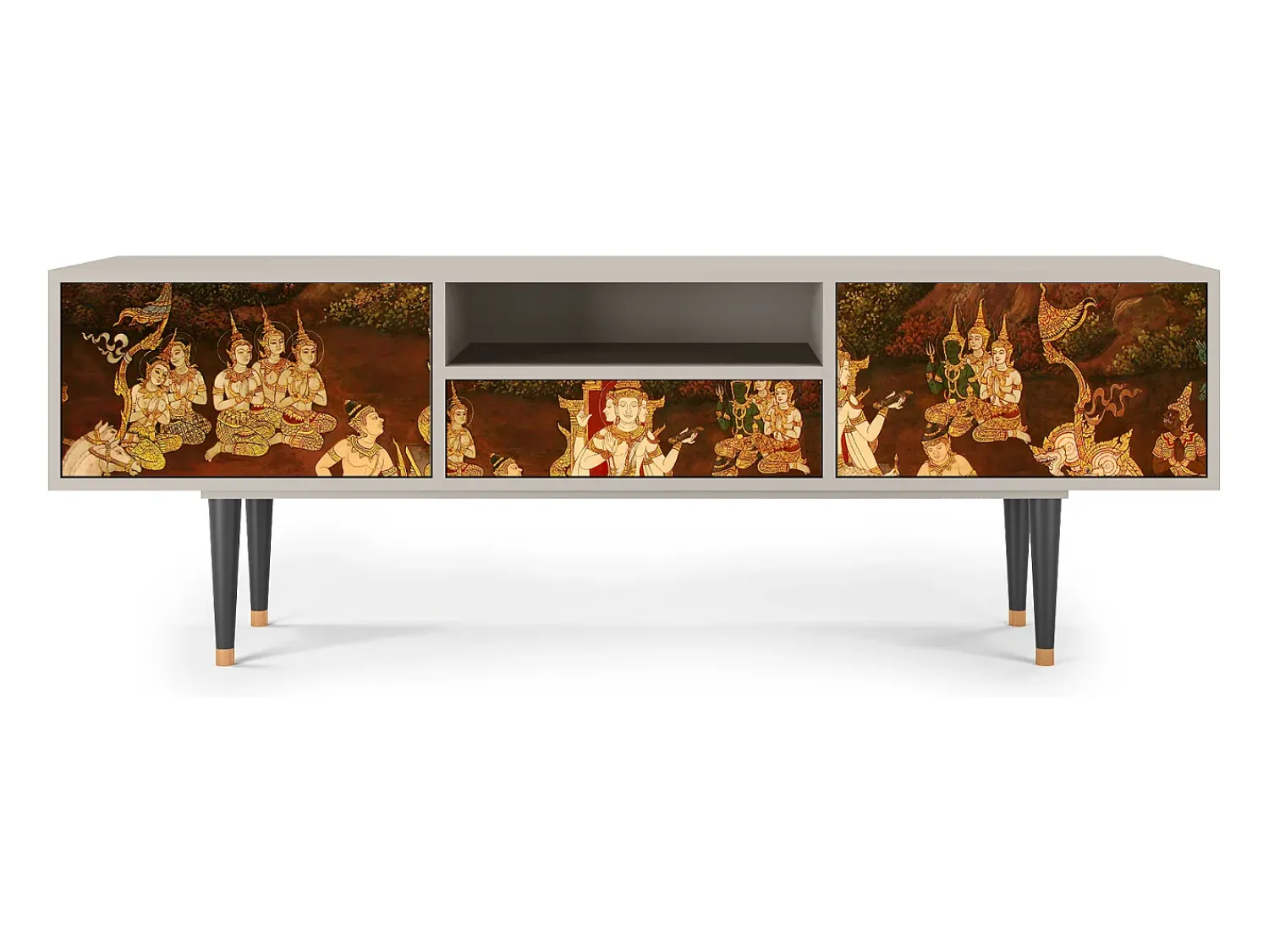 Móvel De Tv| Mueble de TV - 170х59х41 cm - T6 - Malyavan, Areia Bege