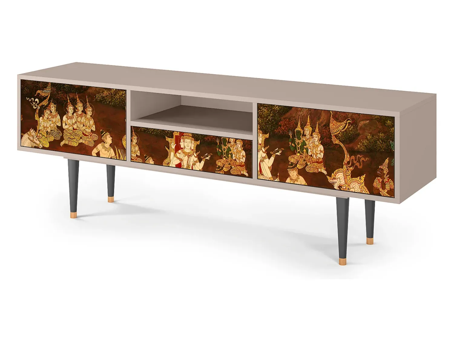Móvel De Tv| Mueble de TV - 170х59х41 cm - T6 - Malyavan, Areia Bege