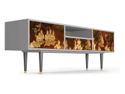 Móvel De Tv| Mueble de TV - 170х59х41 cm - T6 - Malyavan, Cinza Cinzento