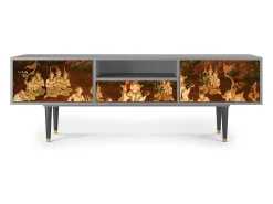 Móvel De Tv| Mueble de TV - 170х59х41 cm - T6 - Malyavan, Cinza Cinzento