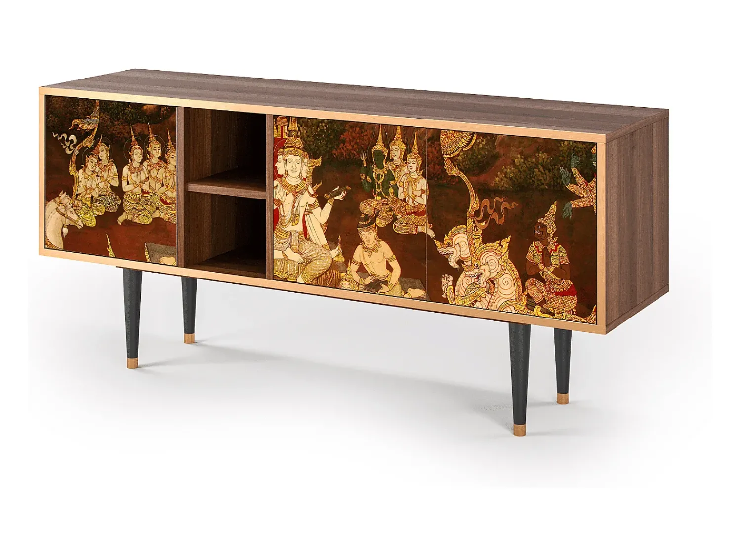 Mueble de TV - 150х69х41 cm - T5 - Malyavan, Nogueira^ Móvel De Tv