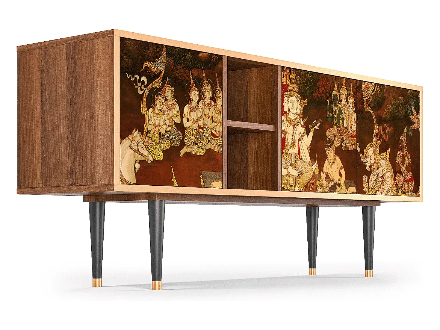 Mueble de TV - 150х69х41 cm - T5 - Malyavan, Nogueira^ Móvel De Tv
