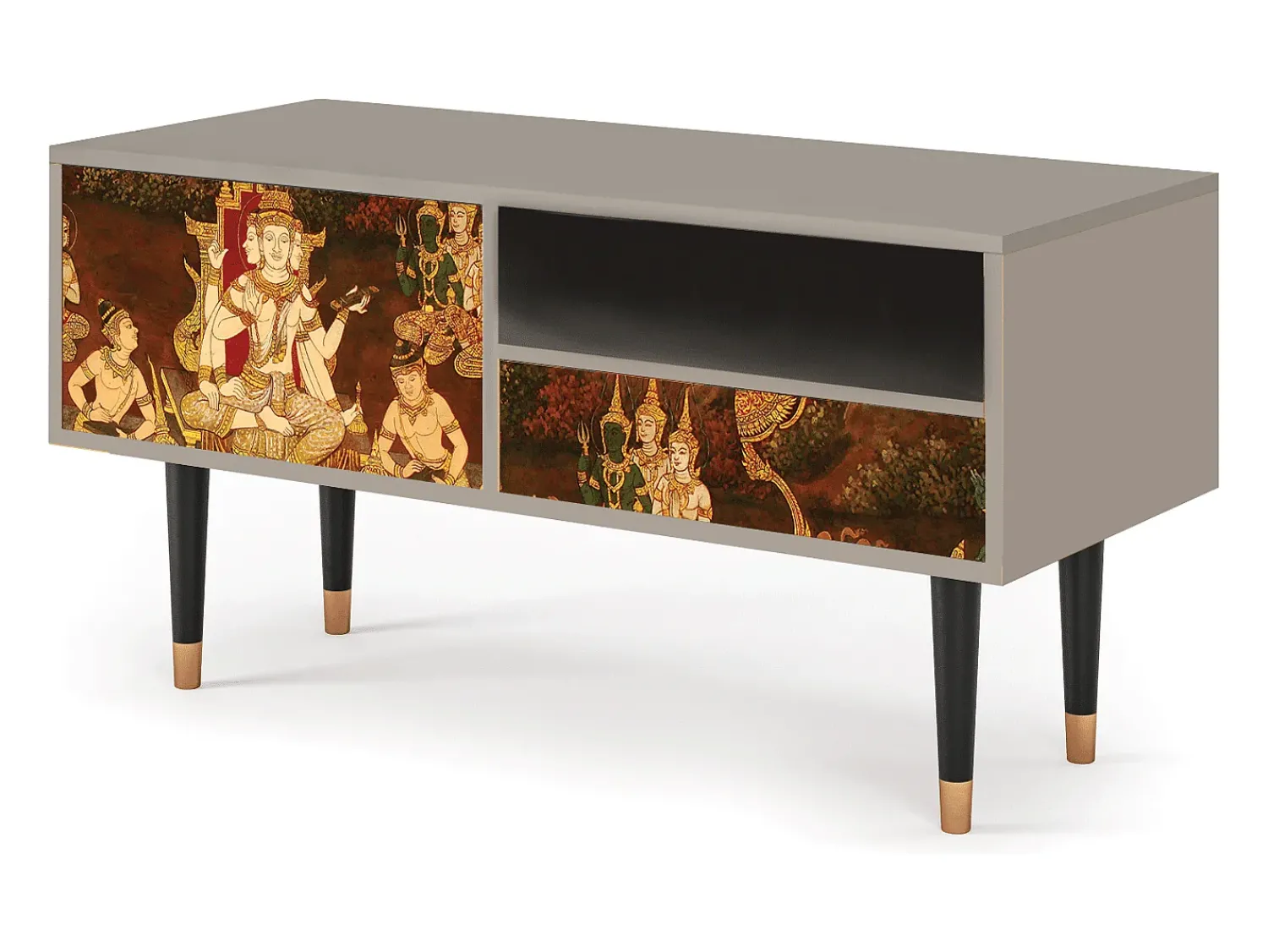 Outlet Mueble de TV - 115х59х48 cm - T3 - Malyavan, Areia Bege