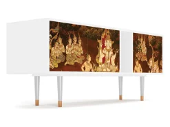 Móvel De Tv| Mueble de TV - 170х69х48 cm - T1 - Malyavan, Branco Bege