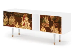 Móvel De Tv| Mueble de TV - 170х69х48 cm - T1 - Malyavan, Branco Bege