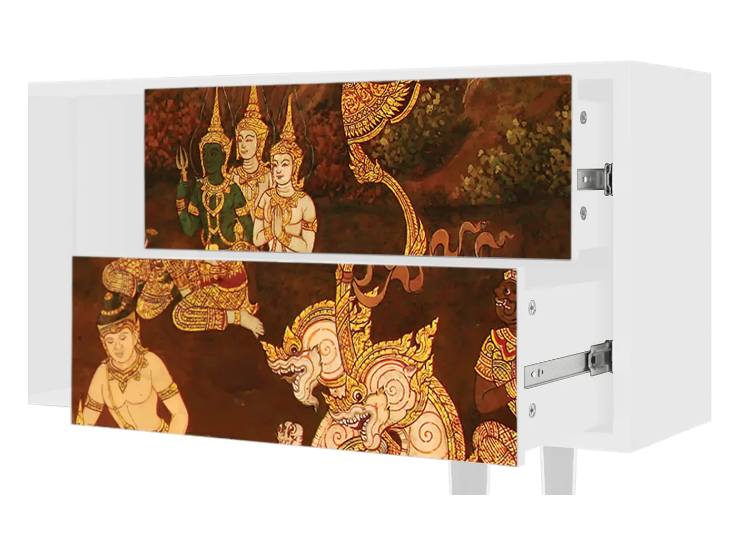 Móvel De Tv| Mueble de TV - 170х69х48 cm - T1 - Malyavan, Branco Bege