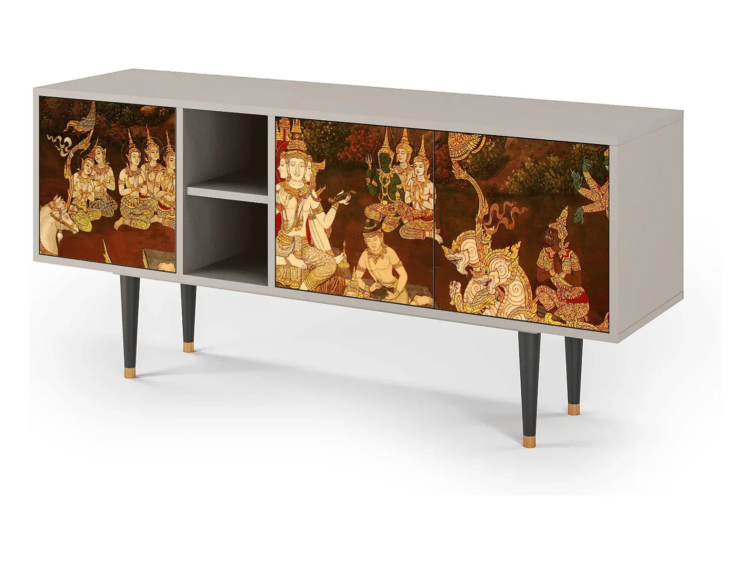 Móvel De Tv| Mueble de TV - 150х69х41 cm - T5 - Malyavan, Areia Bege