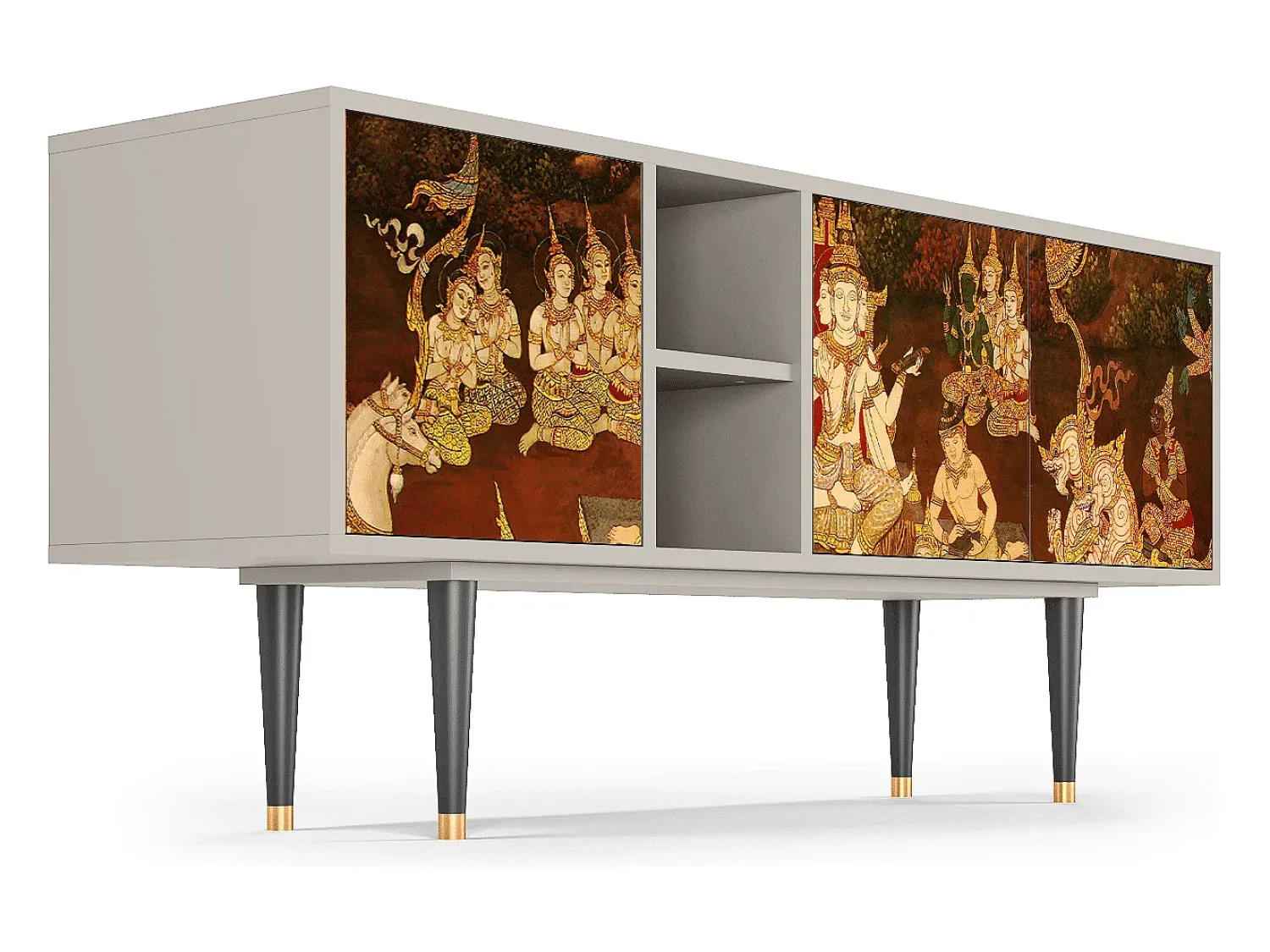 Móvel De Tv| Mueble de TV - 150х69х41 cm - T5 - Malyavan, Areia Bege
