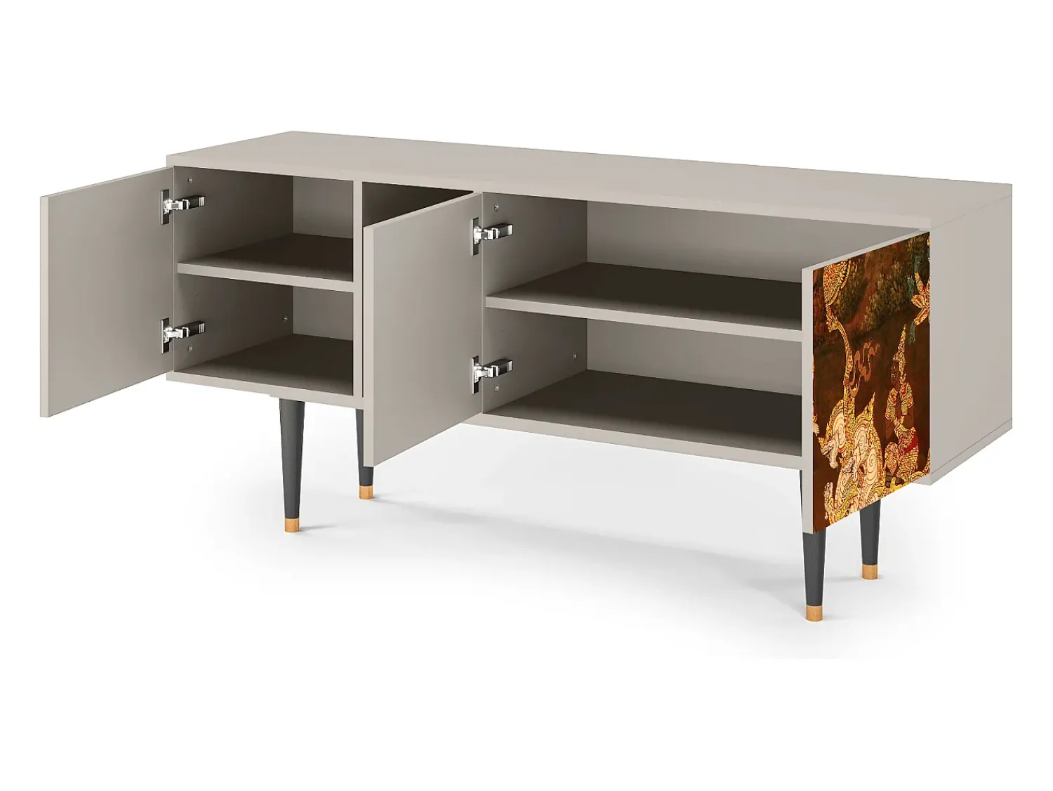 Móvel De Tv| Mueble de TV - 150х69х41 cm - T5 - Malyavan, Areia Bege