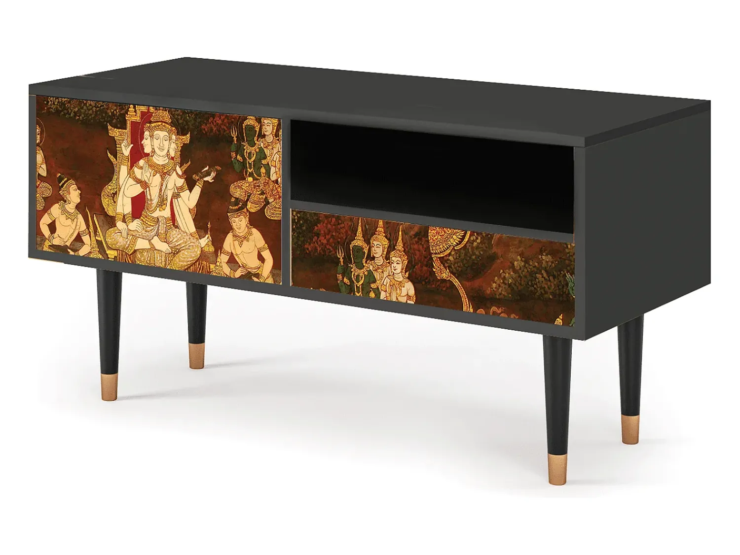 Móvel De Tv| Mueble de TV - 115х59х48 cm - T3 - Malyavan, Antracite Cinza antracite