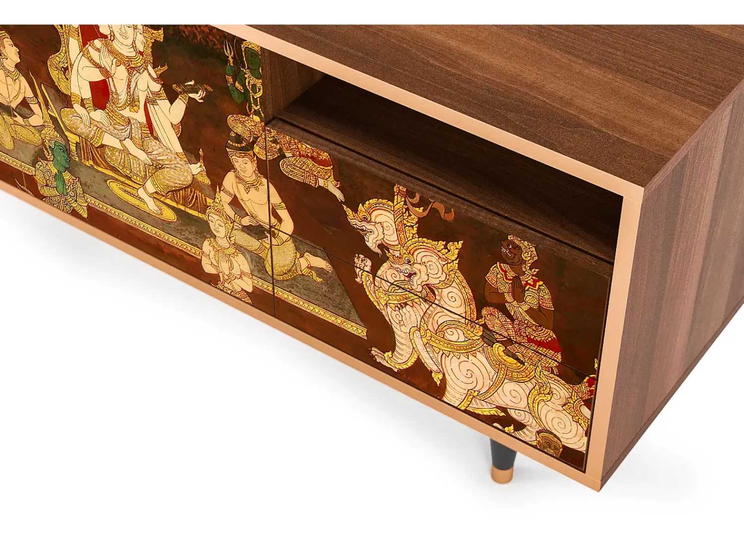 New Mueble de TV - 125х56х41 cm - T7 - Malyavan, Nogueira Castanho