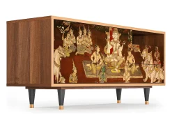 New Mueble de TV - 125х56х41 cm - T7 - Malyavan, Nogueira Castanho