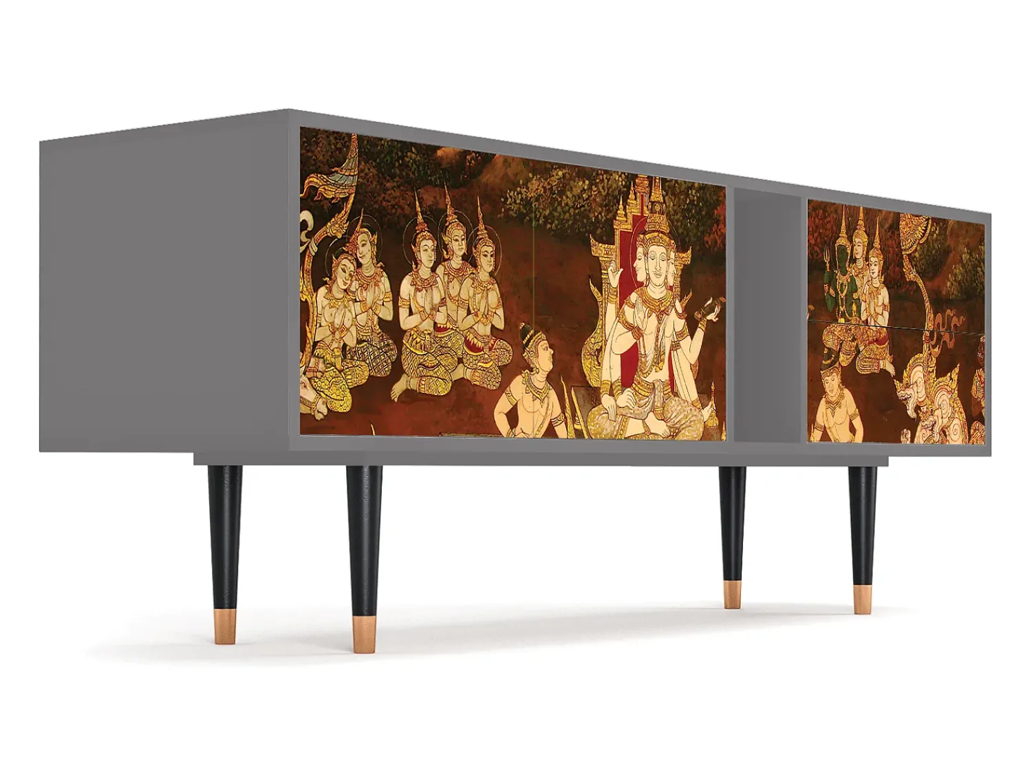 Mueble de TV - 170х69х48 cm - T1 - Malyavan, Cinza^ Móvel De Tv