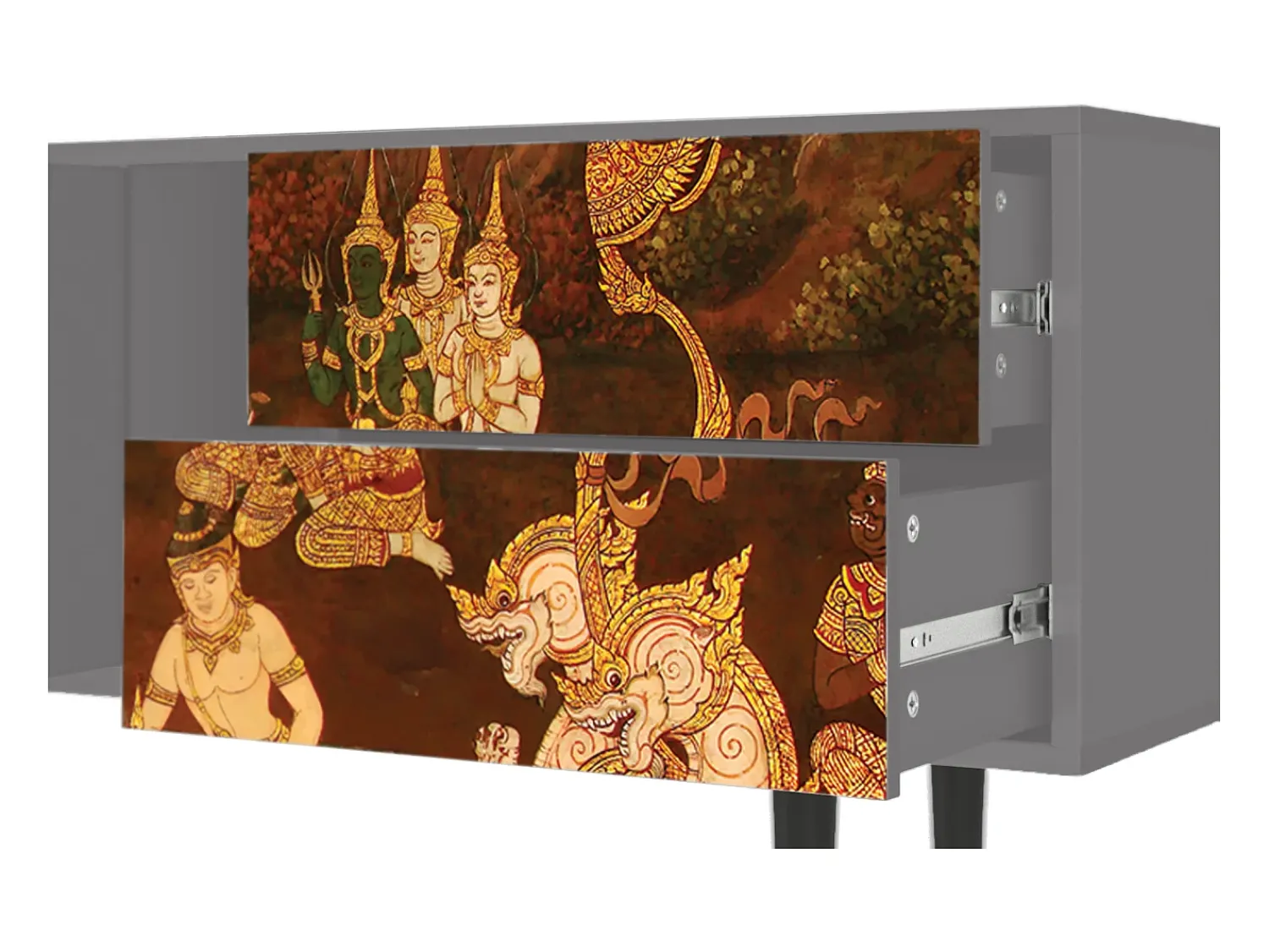 Mueble de TV - 170х69х48 cm - T1 - Malyavan, Cinza^ Móvel De Tv