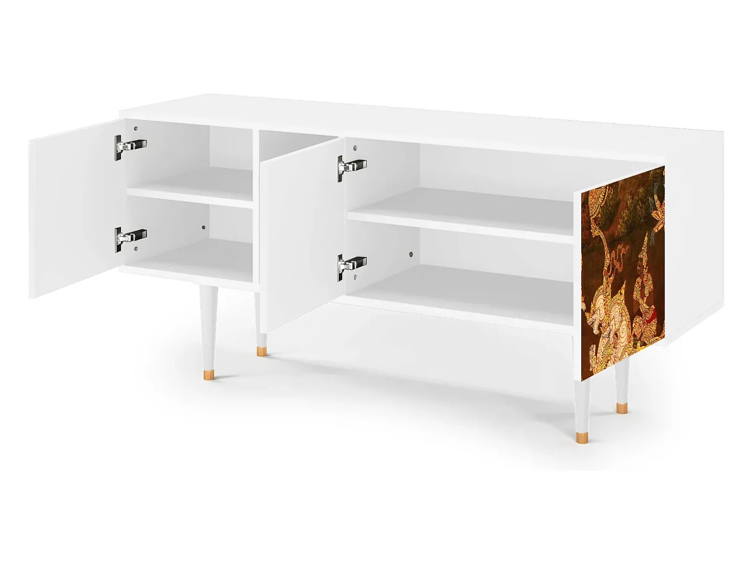 Móvel De Tv* Mueble de TV - 150х69х41 cm - T5 - Malyavan, Branco Bege