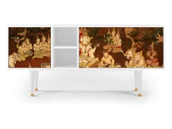 Móvel De Tv* Mueble de TV - 150х69х41 cm - T5 - Malyavan, Branco Bege
