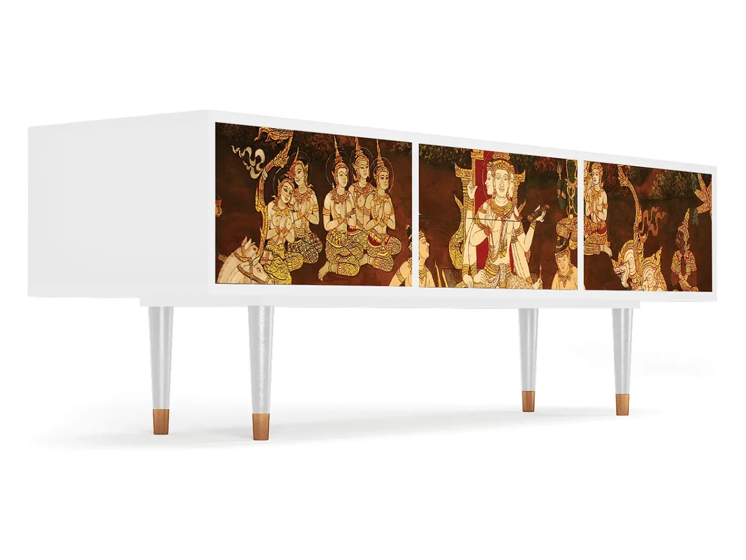 Móvel De Tv* Mueble de TV - 170х59х48 cm - T4 - Malyavan, Branco Bege