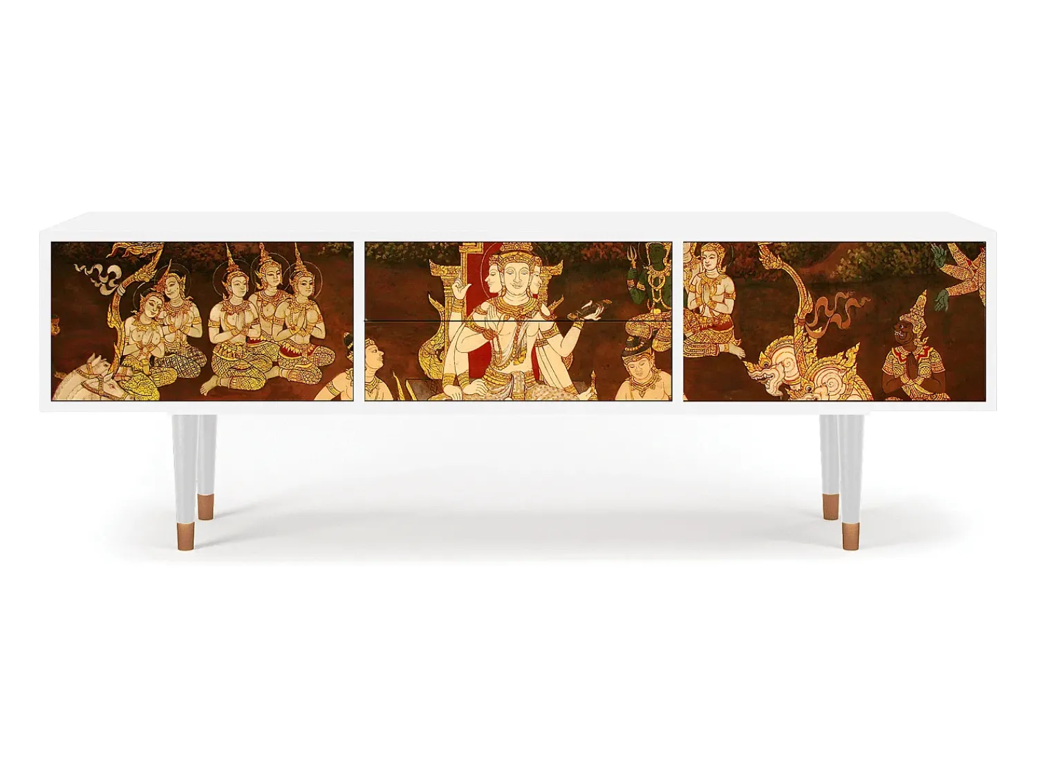 Móvel De Tv* Mueble de TV - 170х59х48 cm - T4 - Malyavan, Branco Bege