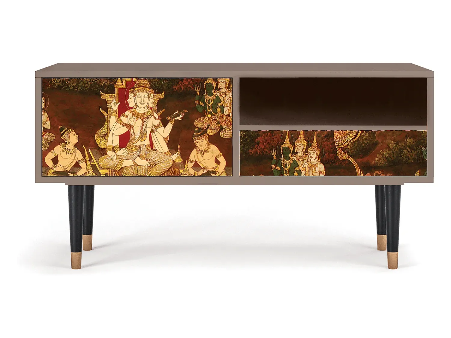 Móvel De Tv| Mueble de TV - 115х59х48 cm - T3 - Malyavan, Latte Bege