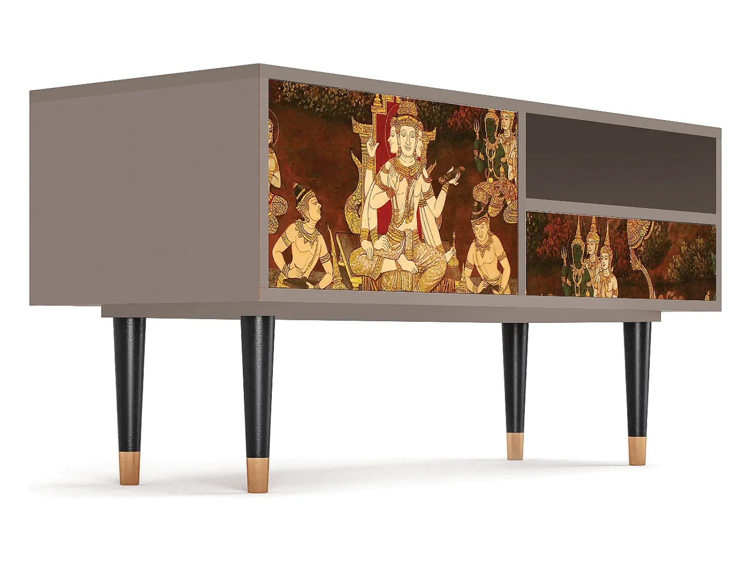 Móvel De Tv| Mueble de TV - 115х59х48 cm - T3 - Malyavan, Latte Bege