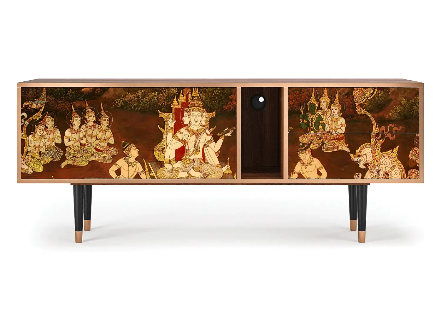 Móvel De Tv| Mueble de TV - 170х69х48 cm - T1 - Malyavan, Nogueira Castanho