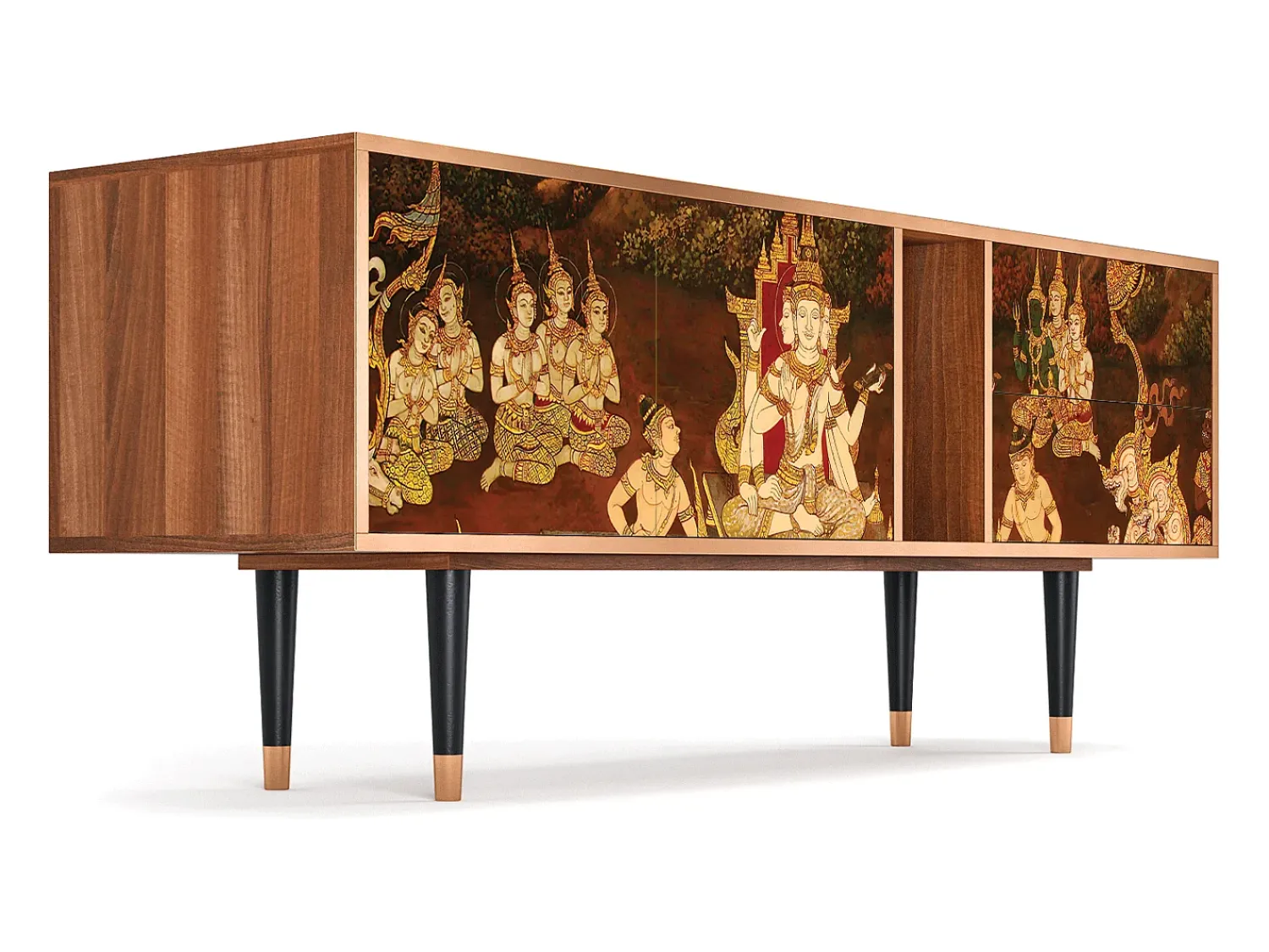 Móvel De Tv| Mueble de TV - 170х69х48 cm - T1 - Malyavan, Nogueira Castanho