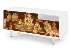Móvel De Tv| Mueble de TV - 125х56х41 cm - T7 - Malyavan, Branco Bege