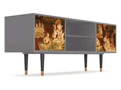 New Mueble de TV - 170х69х48 cm - T2 - Malyavan, Cinza Cinzento