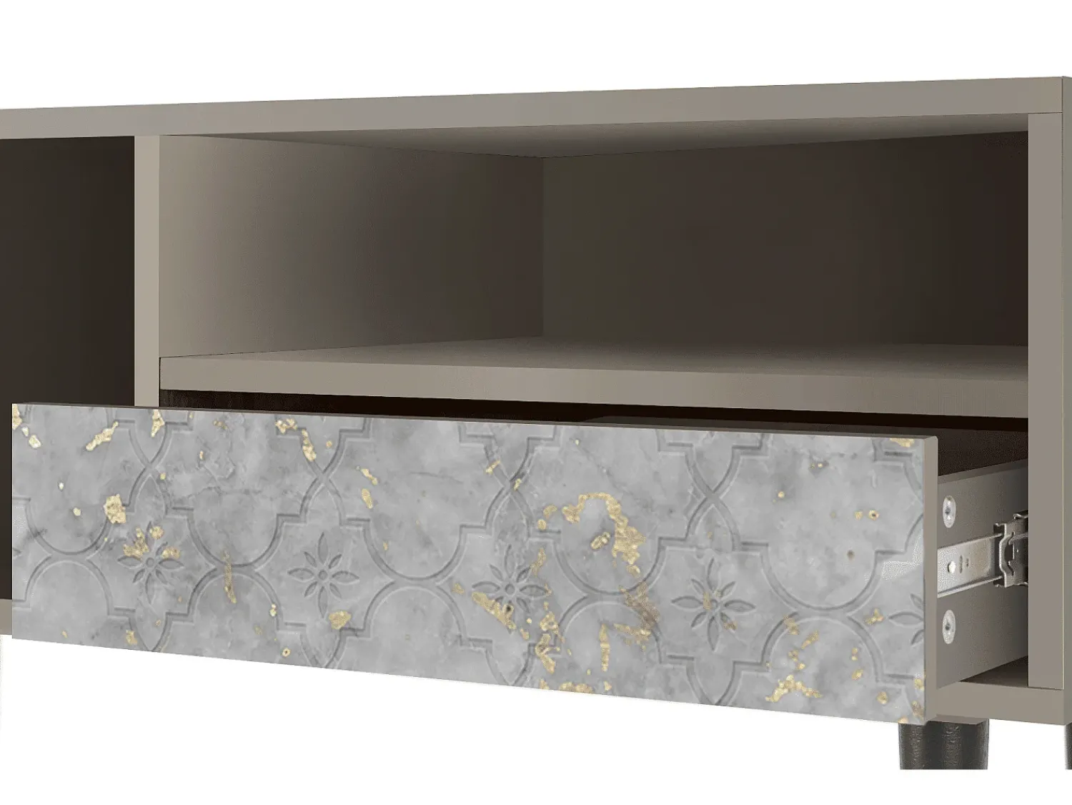 Móvel De Tv| Mueble de TV - 115х59х48 cm - T3 - Mariana Trench, Areia Bege