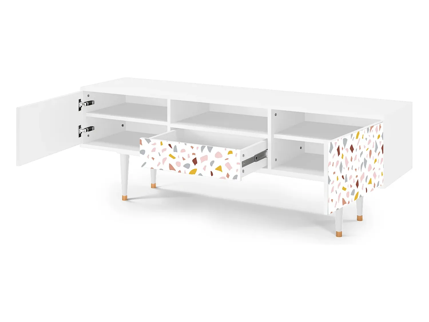 Mueble de TV - 170х59х41 cm - T6 - Marmelade Cheese, Branco^ Móvel De Tv