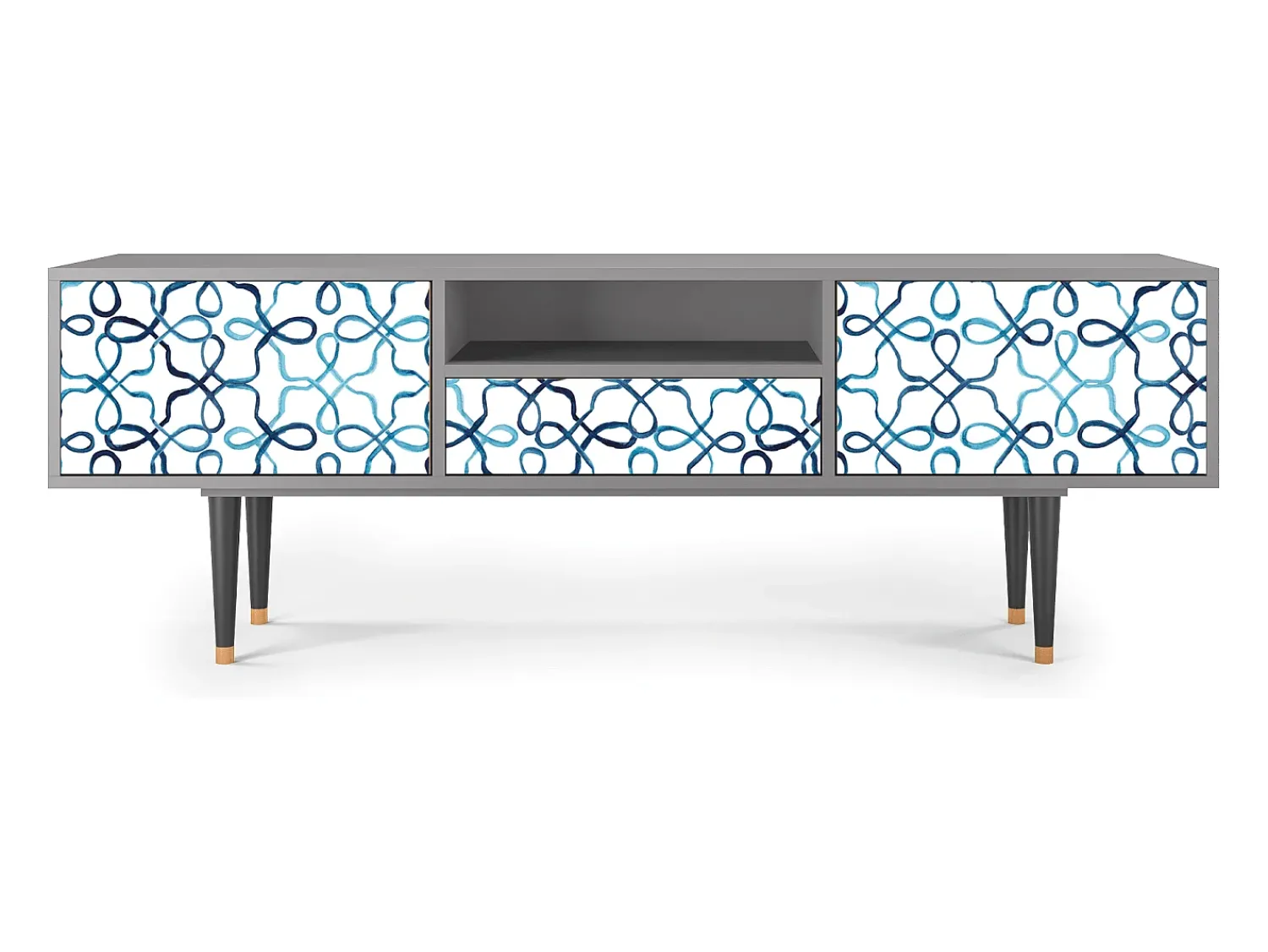 Móvel De Tv* Mueble de TV - 170х59х41 cm - T6 - Marine Strings, Cinza Cinzento