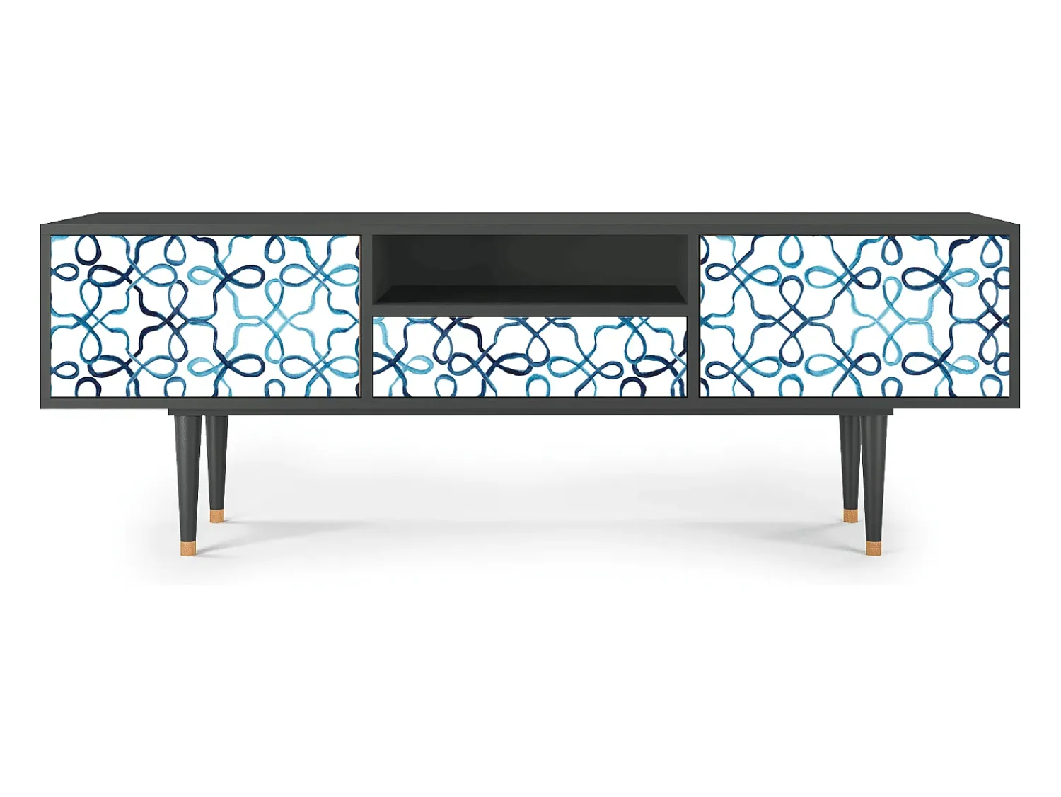 Móvel De Tv| Mueble de TV - 170х59х41 cm - T6 - Marine Strings, Antracite Cinza antracite