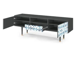 Móvel De Tv| Mueble de TV - 170х59х41 cm - T6 - Marine Strings, Antracite Cinza antracite