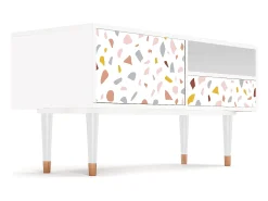 Móvel De Tv* Mueble de TV - 115х59х48 cm - T3 - Marmelade Cheese, Branco Bege