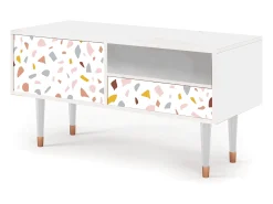 Móvel De Tv* Mueble de TV - 115х59х48 cm - T3 - Marmelade Cheese, Branco Bege