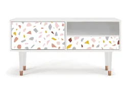 Móvel De Tv* Mueble de TV - 115х59х48 cm - T3 - Marmelade Cheese, Branco Bege