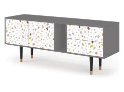Mueble de TV - 170х69х48 cm - T1 - Marmelade Cheese, Cinza^ Móvel De Tv