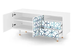 Móvel De Tv* Mueble de TV - 125х56х41 cm - T7 - Marine Strings, Branco Bege