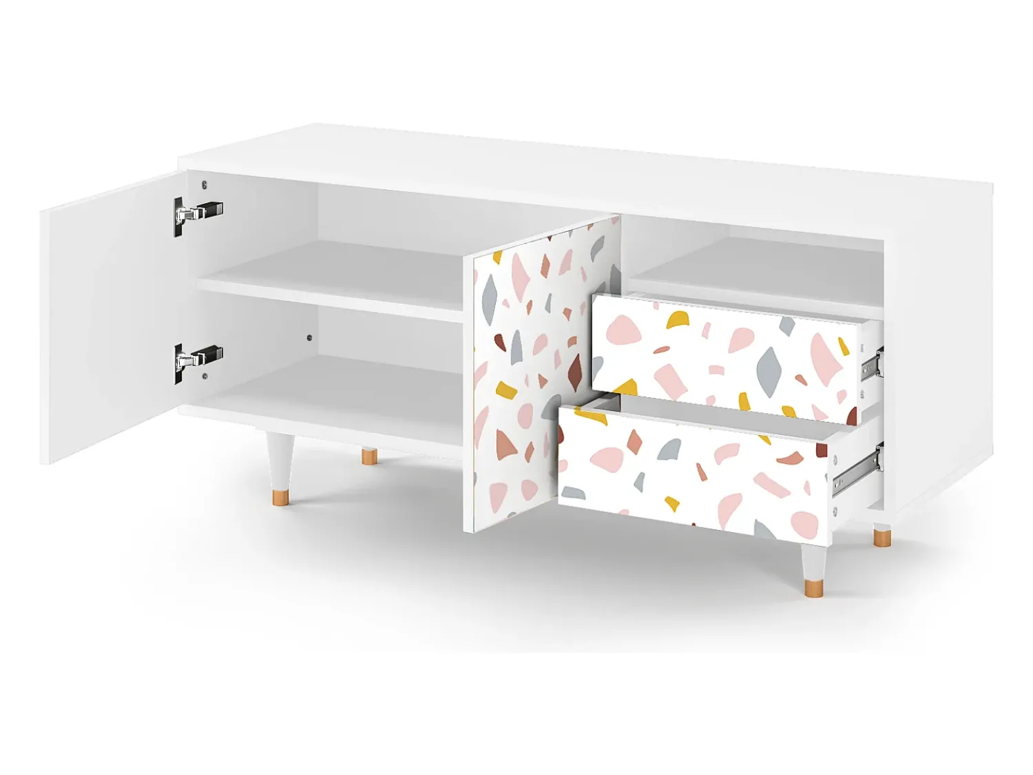 Sale Mueble de TV - 125х56х41 cm - T7 - Marmelade Cheese, Branco Bege