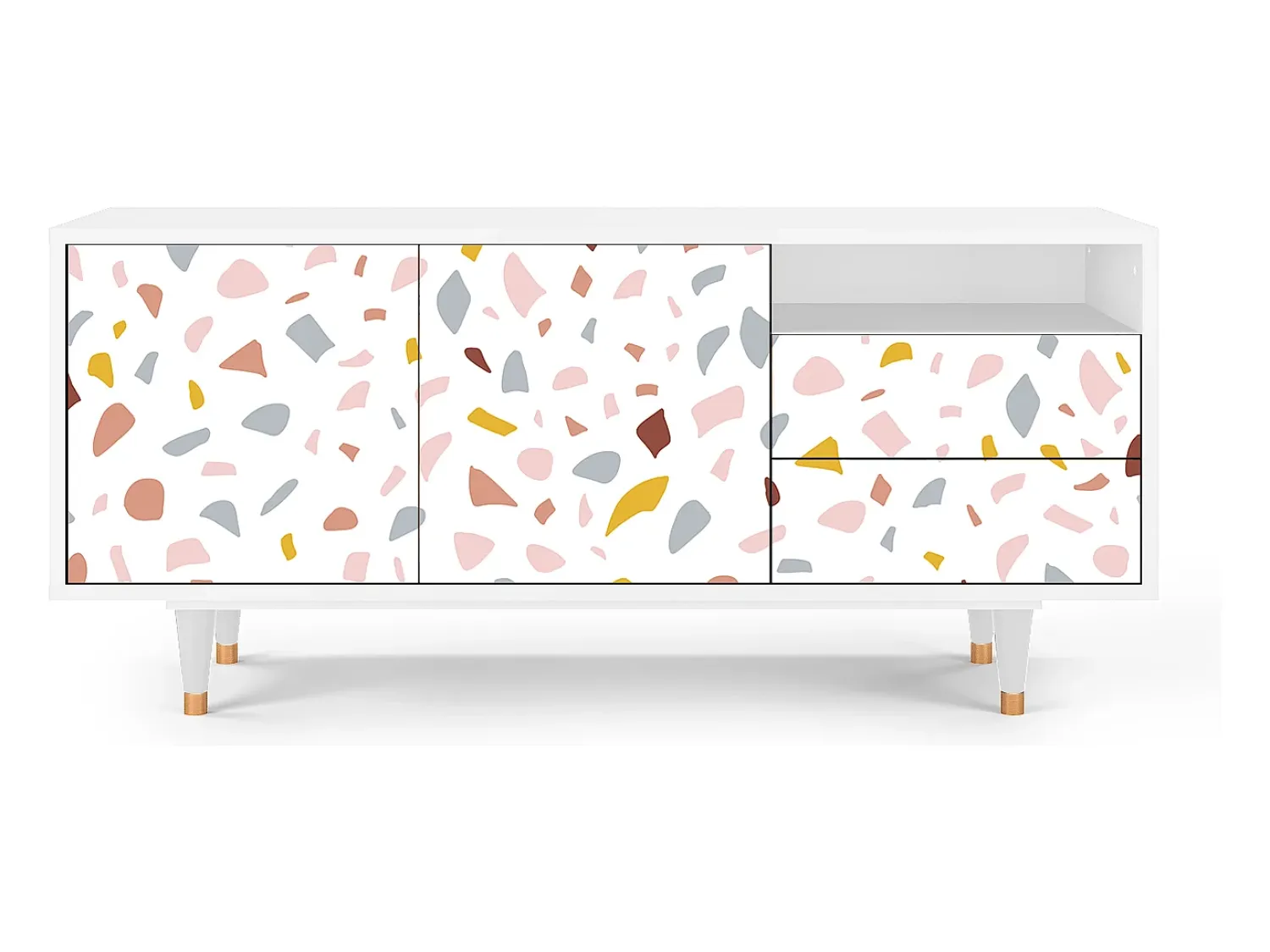Sale Mueble de TV - 125х56х41 cm - T7 - Marmelade Cheese, Branco Bege