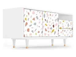 Sale Mueble de TV - 125х56х41 cm - T7 - Marmelade Cheese, Branco Bege