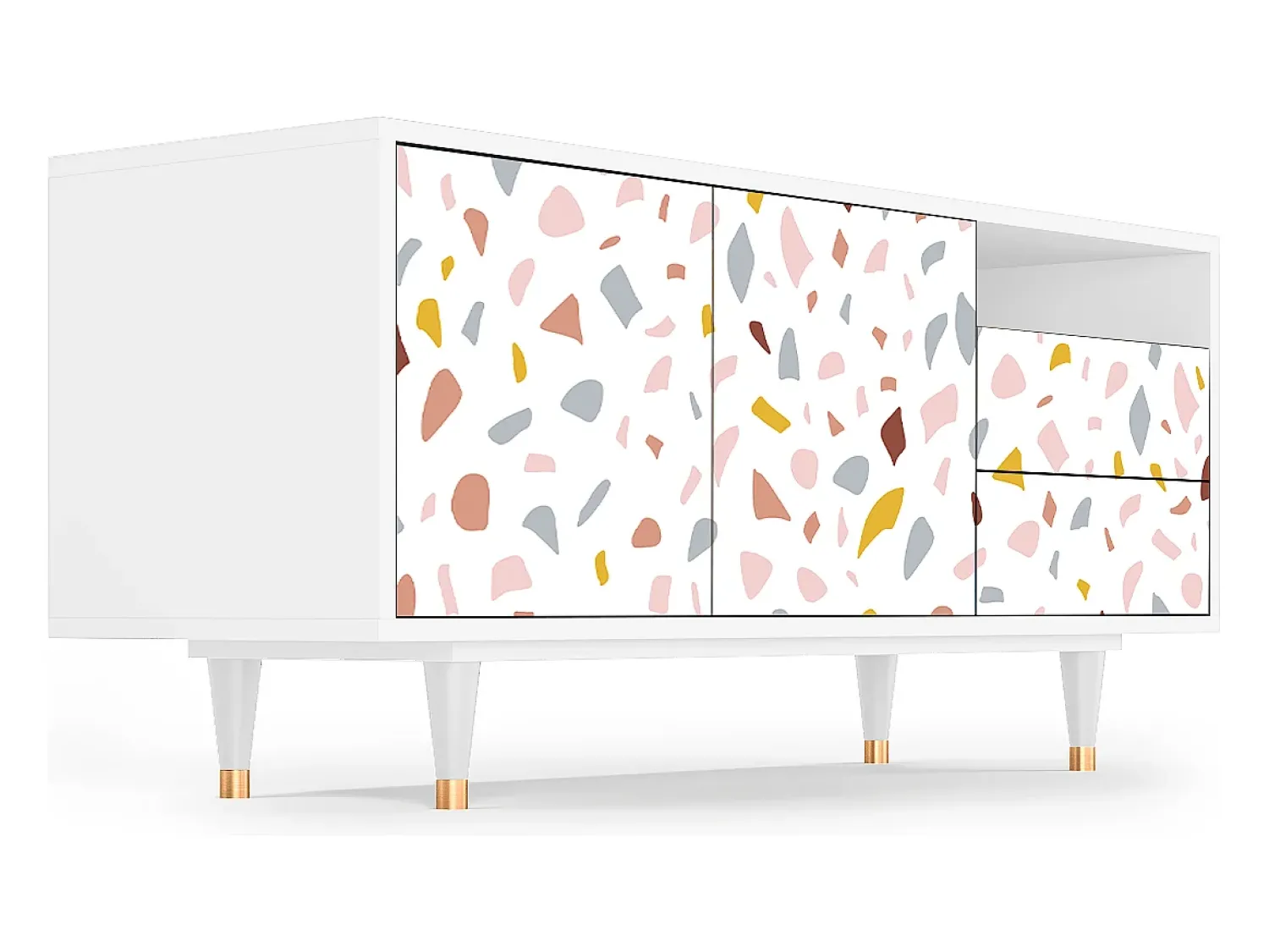 Sale Mueble de TV - 125х56х41 cm - T7 - Marmelade Cheese, Branco Bege