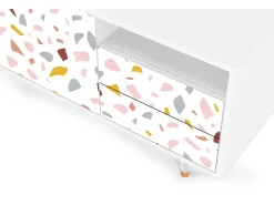 Sale Mueble de TV - 125х56х41 cm - T7 - Marmelade Cheese, Branco Bege