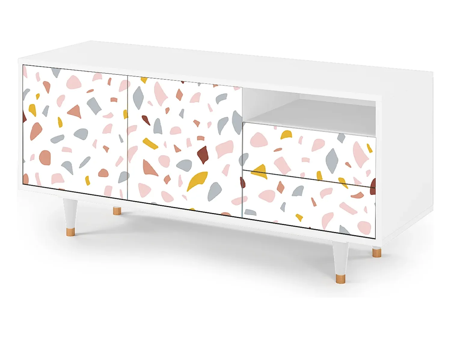 Sale Mueble de TV - 125х56х41 cm - T7 - Marmelade Cheese, Branco Bege
