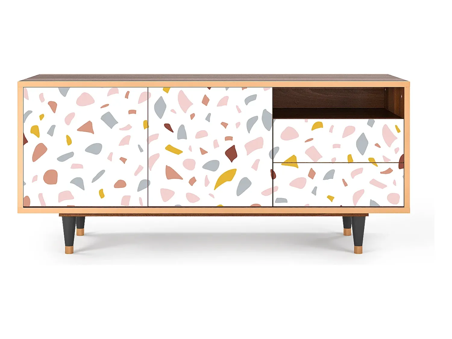 Mueble de TV - 125х56х41 cm - T7 - Marmelade Cheese, Nogueira^ Móvel De Tv